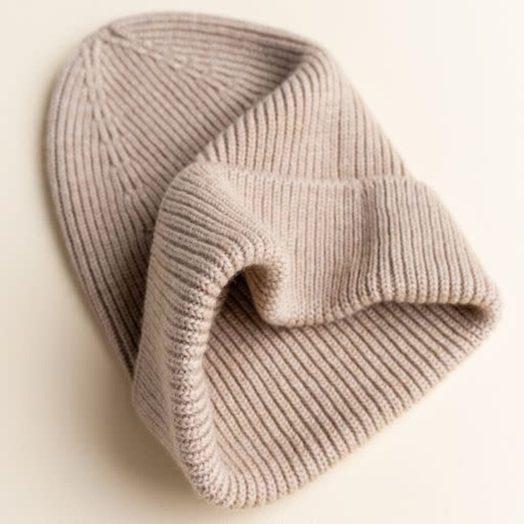 Hvid Beanie Fonzie Sand