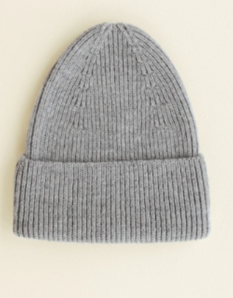 Hvid Beanie Fonzie grey melange