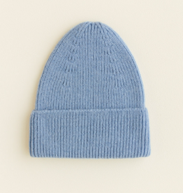 Hvid Beanie Fonzie light blue