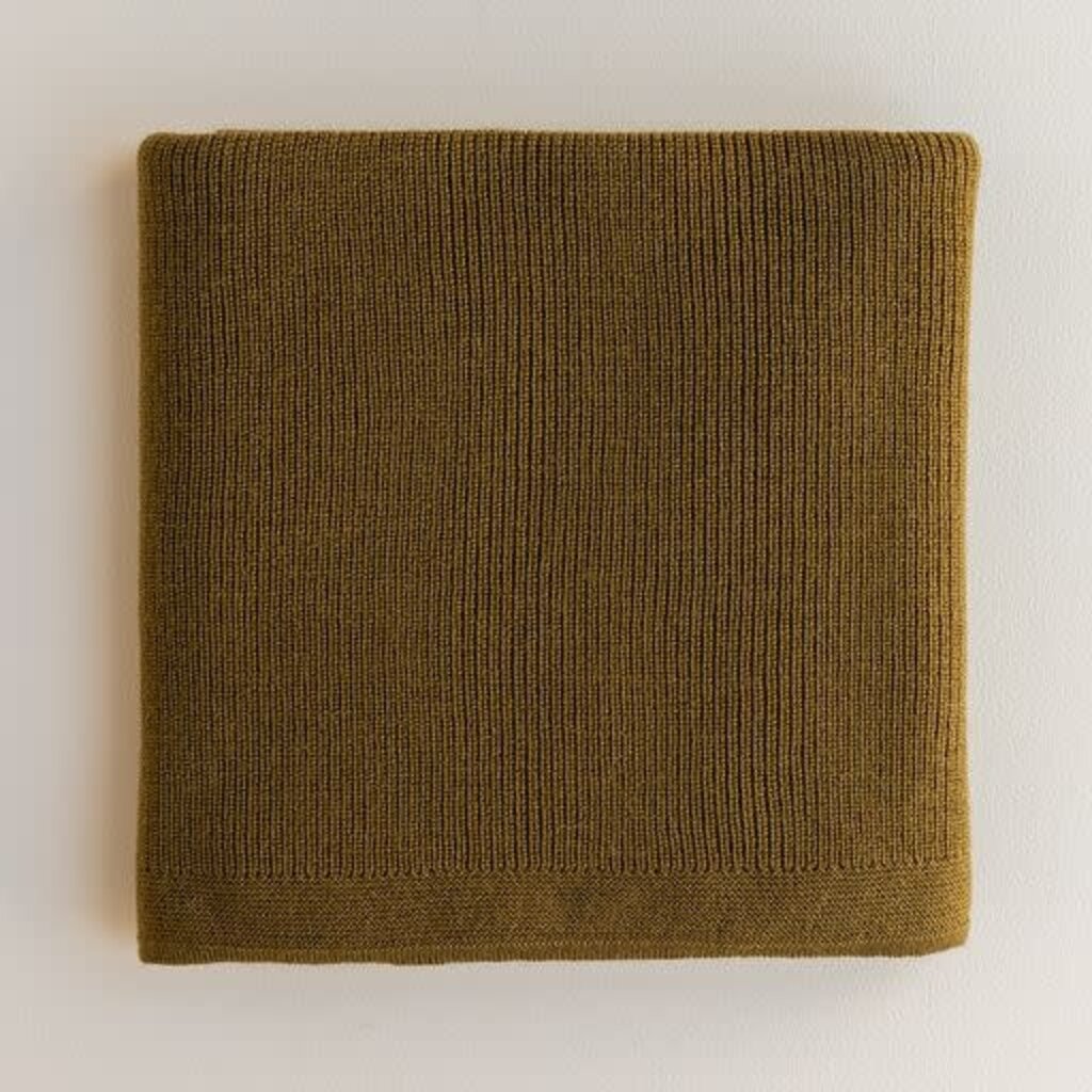 Hvid Deken Felix Mustard