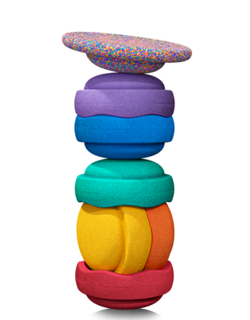 Stapelstein CLASSIC SET - RAINBOW - 6 stenen + Board Confetti