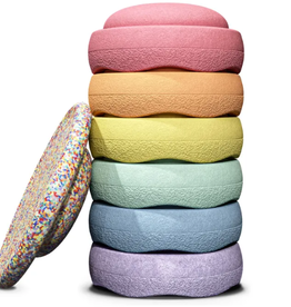 Stapelstein SUPER CONFETTI RAINBOW SET PASTEL SET +BOARD
