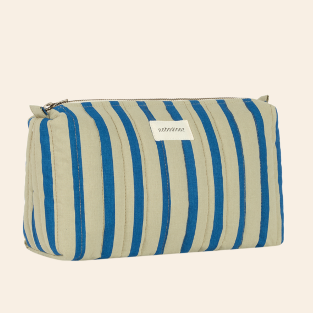 Nobodinoz Stories Ltd Toiletry Case 27X17X10 Green Blue Stripes