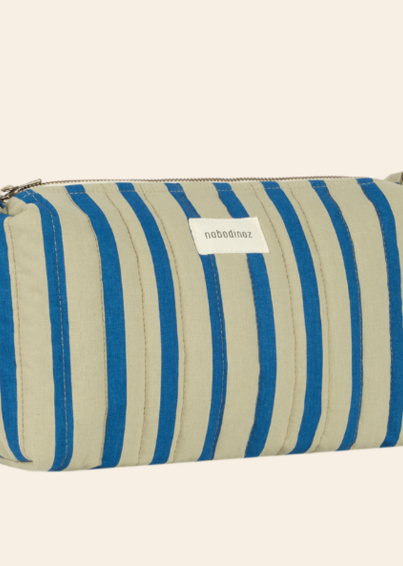 Nobodinoz Stories Ltd Toiletry Case 27X17X10 Green Blue Stripes