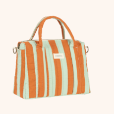 Nobodinoz Stories Ltd Stroller Organizer 30X22X13 Green Orange Stripes