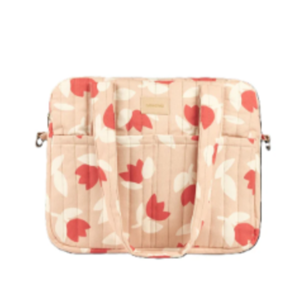 Nobodinoz Hyde Park Waterproof Stroller Bag 38X33X16 Red Tulips
