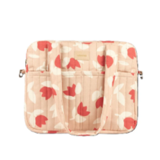 Nobodinoz Hyde Park Waterproof Stroller Bag 38X33X16 Red Tulips