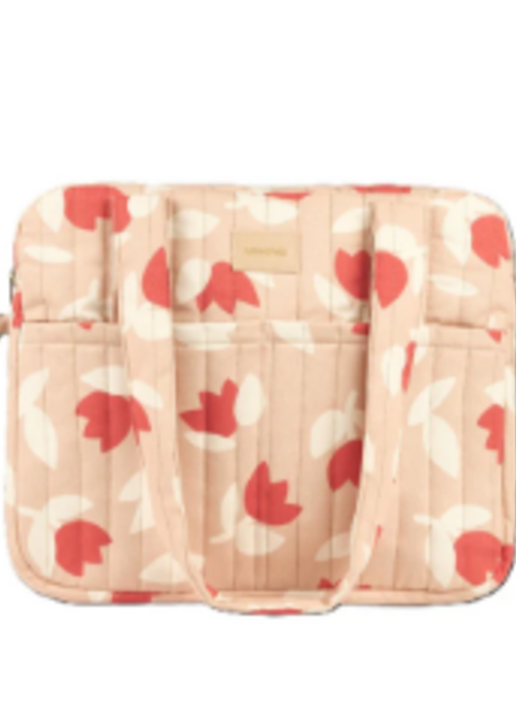Nobodinoz Hyde Park Waterproof Stroller Bag 38X33X16 Red Tulips