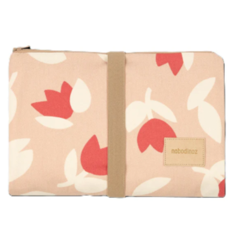 Nobodinoz Hyde Park Waterproof Changing Pad 50X70 Red Tulips