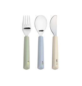 Laessig Copy of Cutlery with Silicone Handle 3 pcs Happy Fruits Cherry