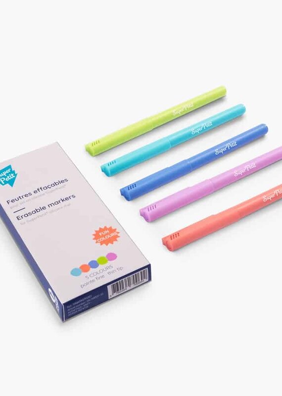 Super Petit 5 fine erasable markers for silicone