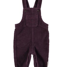 Piupiuchick Baby dungarees | Aubergine corduroy