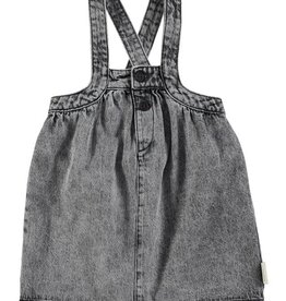 Piupiuchick Short dress w/ straps | Faded black denim