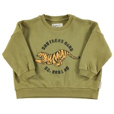 Piupiuchick Sweatshirt | Olive green w/ tiger print