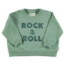 Piupiuchick Sweatshirt | Green w/ "rock & roll" print