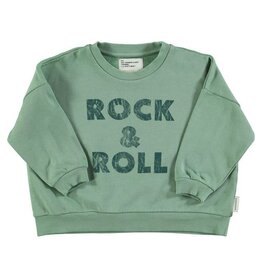 Piupiuchick Sweatshirt | Green w/ "rock & roll" print