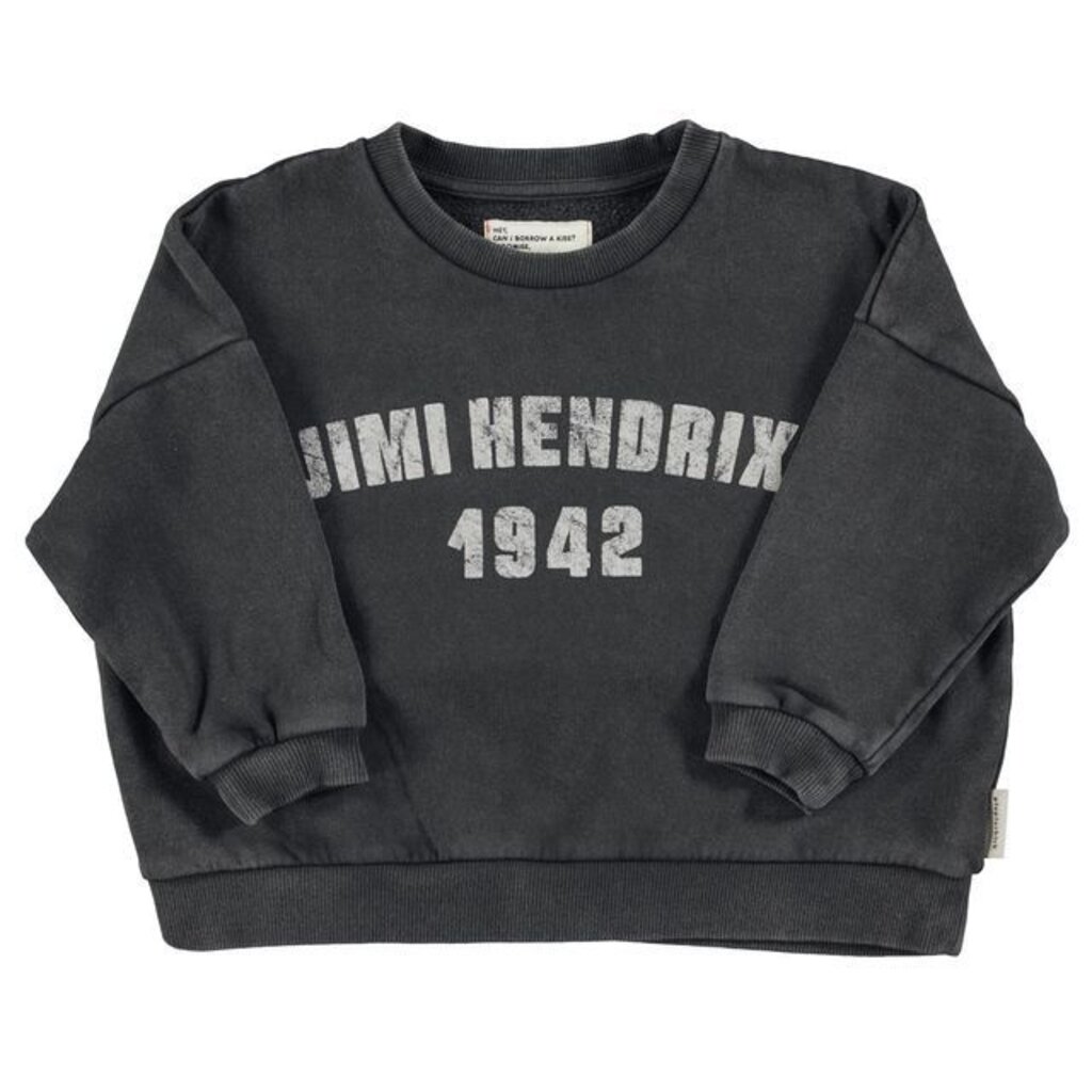 Piupiuchick Sweatshirt |Faded black w/ "Jimi Hendrix" print