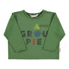 Piupiuchick Longsleeve t'shirt | Dark green w/ "groupie" print