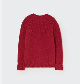 Cozmo Tweed Tricot Mock Neck Sweater Red Velvet-Tweed Tricot