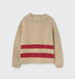 Cozmo Tweed Tricot Sweater Stone Red-Tweed Tricot