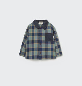 Cozmo Check Flannel Baby Shirt Artic Blue-Check Flannel