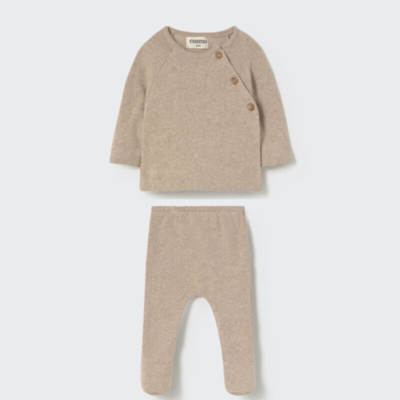 Cozmo Soft Brushed Knit Newborn Set Stone-Soft Brushed Knit