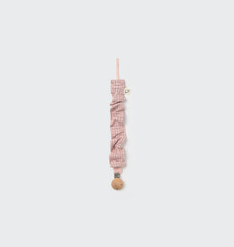 Cozmo Mini Gingham Flannel Newborn Pacifier Clip Silver Pink-Mini Gingham Flannel
