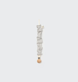 Cozmo Mini Gingham Flannel Newborn Pacifier Clip White-Mini Gingham Flannel