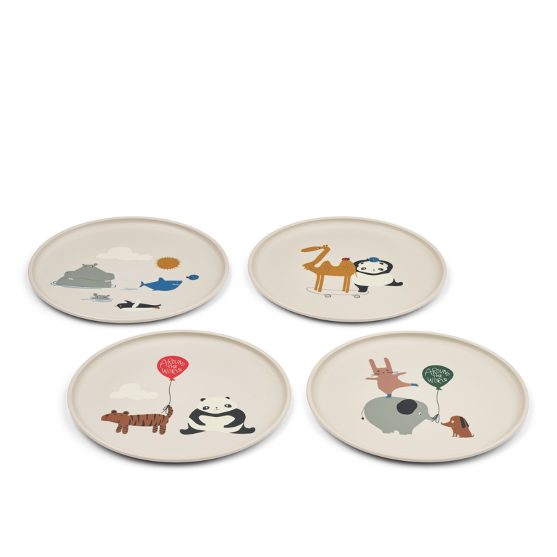Liewood Remco Plate 4-Pack Around the world / Sandy