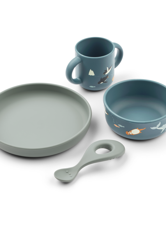 Liewood Vivi Printed Tableware Set Arctic Sea /  Ocean view