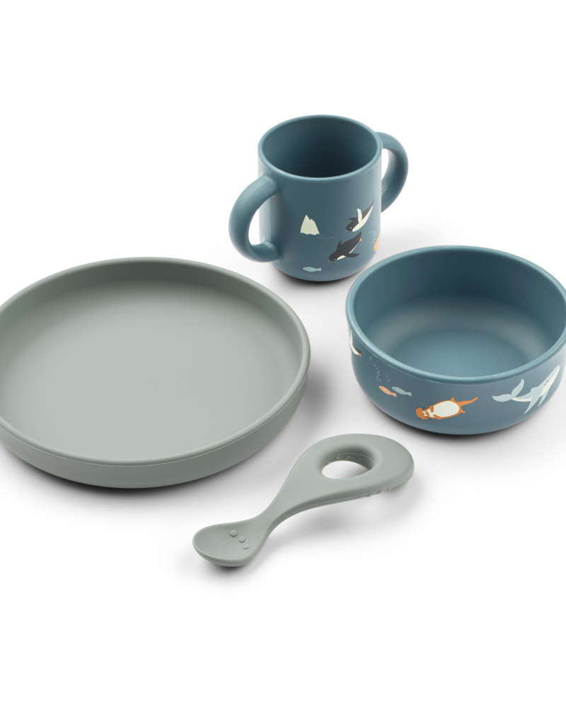 Liewood Vivi Printed Tableware Set Arctic Sea /  Ocean view