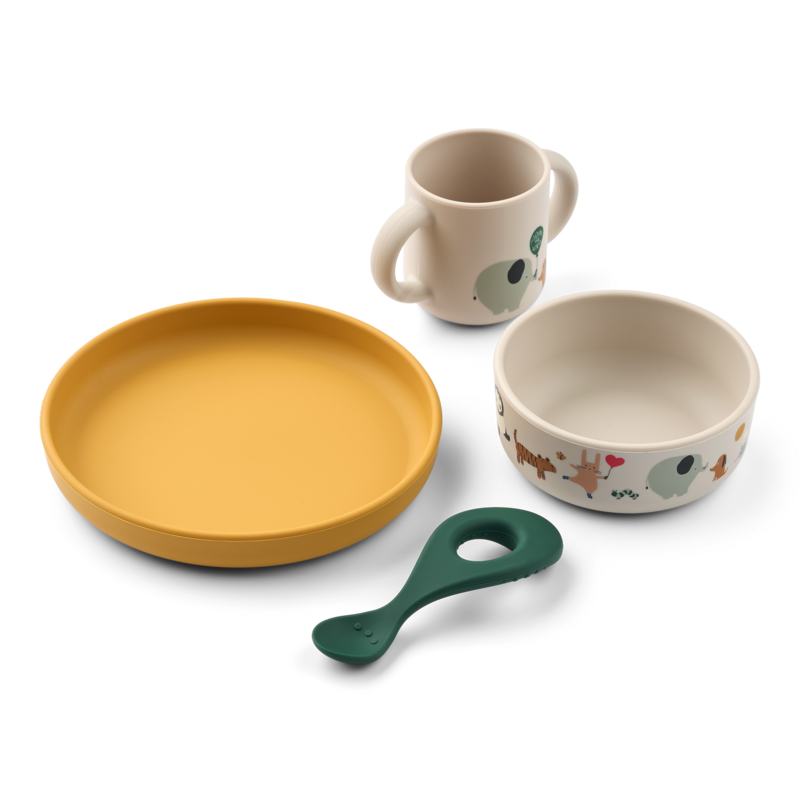 Liewood Vivi Printed Tableware Set Around the world / Sandy