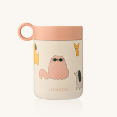 Liewood Kiani Printed Food Jar Cats and Dogs / Sandy