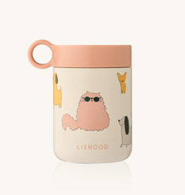 Liewood Kiani Printed Food Jar Cats and Dogs / Sandy