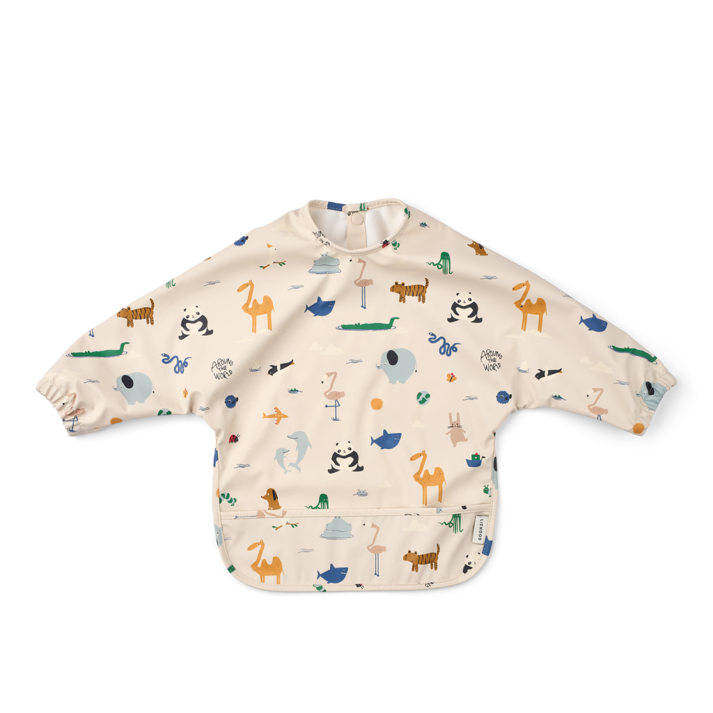 Liewood Merle Printed Cape Bib Around the world / Sandy