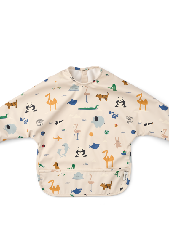 Liewood Merle Printed Cape Bib Around the world / Sandy