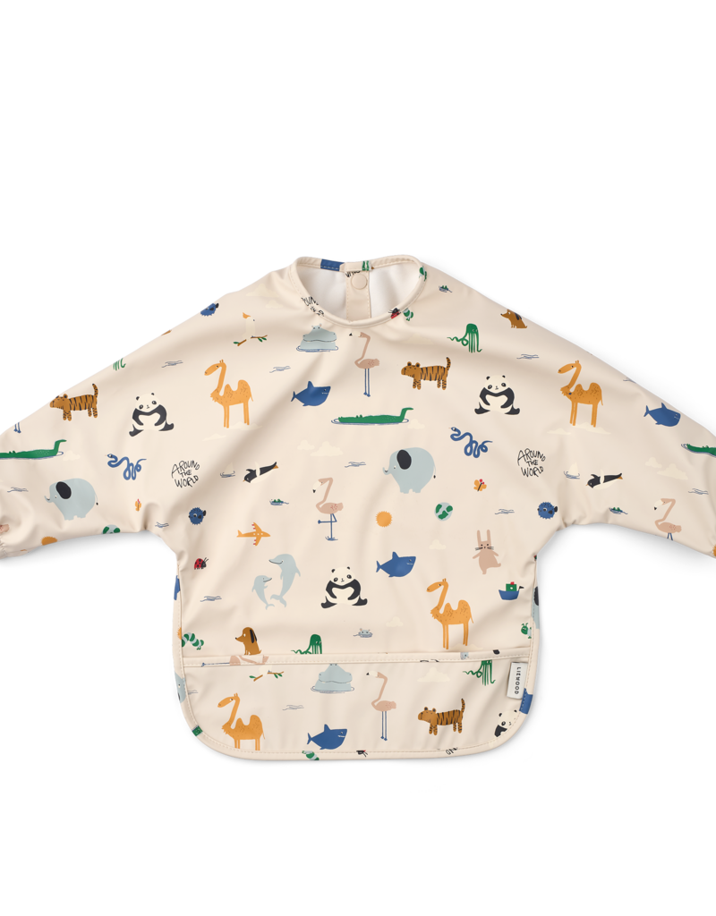 Liewood Merle Printed Cape Bib Around the world / Sandy