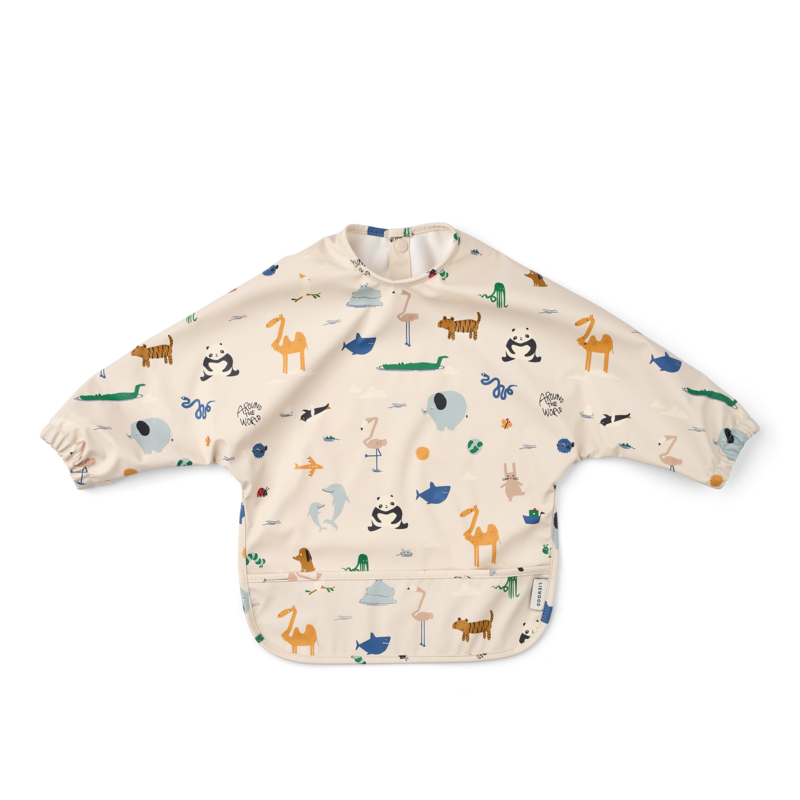 Liewood Merle Printed Cape Bib Around the world / Sandy