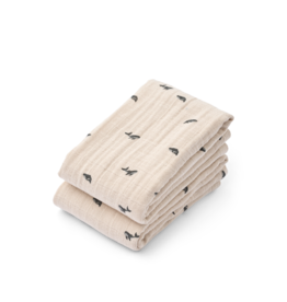 Liewood Lewis Muslin Cloth 2-Pack Mini whale / Sandy