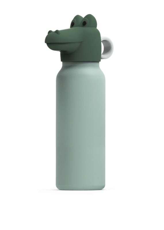 Liewood Falk Water Bottle With Crocodile Lid 350 ml Peppermint / Garden green