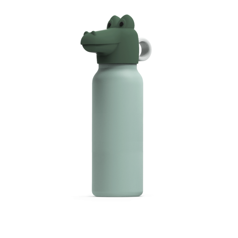 Liewood Falk Water Bottle With Crocodile Lid 350 ml Peppermint / Garden green