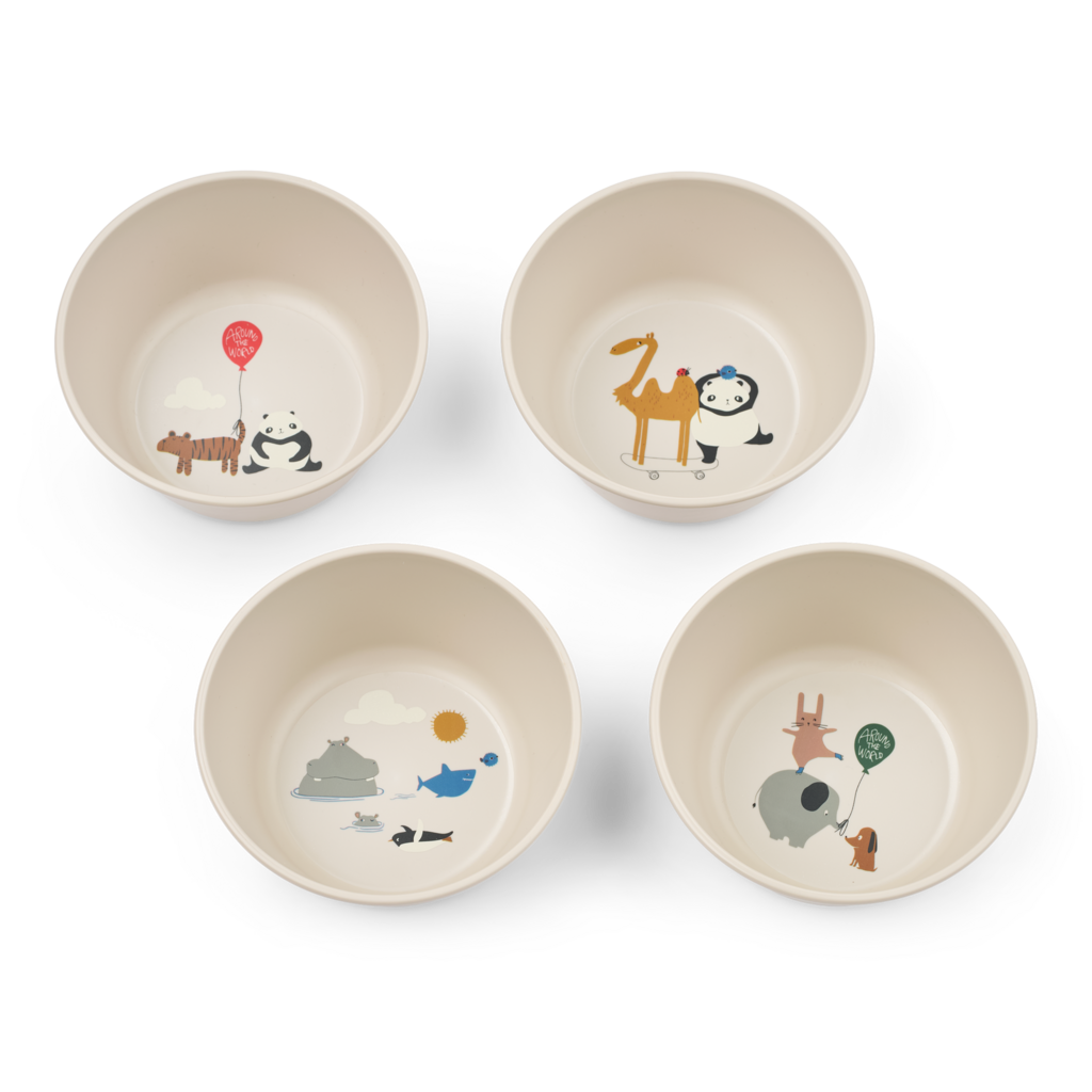 Liewood Cees Bowl 4-Pack Around the world / Sandy