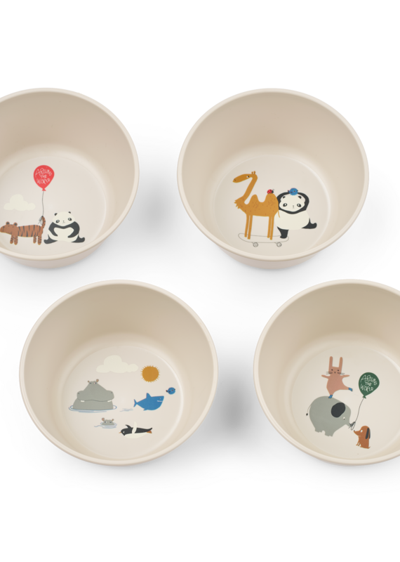 Liewood Cees Bowl 4-Pack Around the world / Sandy