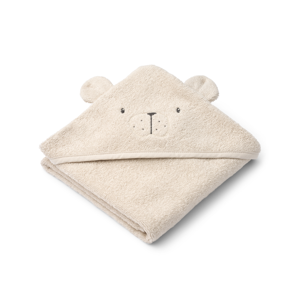 Liewood Albert Polarbear Hooded towel Sandy