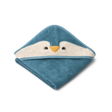 Liewood Albert Penguin Hooded towel Oceanview mix