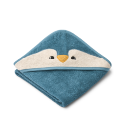 Liewood Albert Penguin Hooded towel Oceanview mix