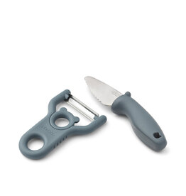 Liewood Pertense Peeler & Knife Set  Whale blue