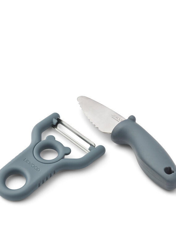 Liewood Pertense Peeler & Knife Set  Whale blue