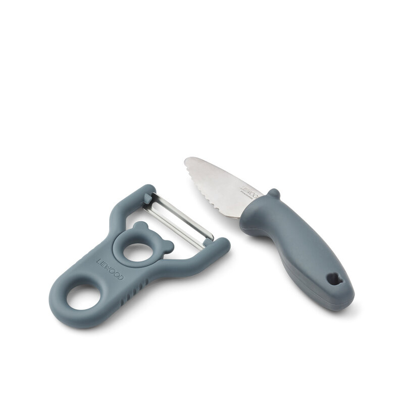 Liewood Pertense Peeler & Knife Set  Whale blue
