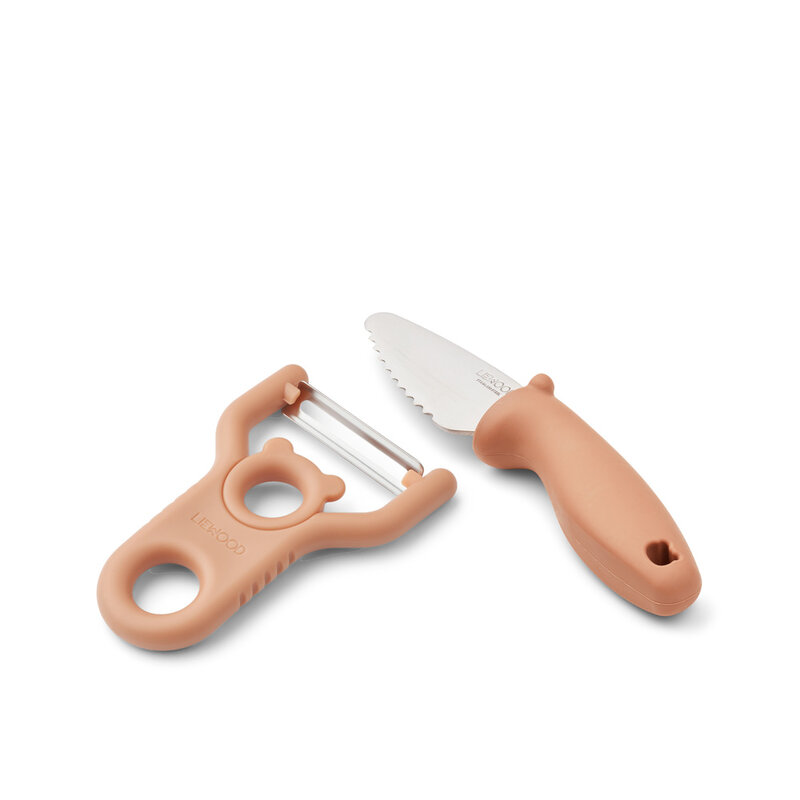Liewood Pertense Peeler & Knife Set  Tuscany rose